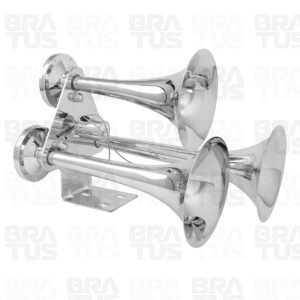 Buzina Cromada Marítima Eletropneumática (3 Cornetas) - Image 1