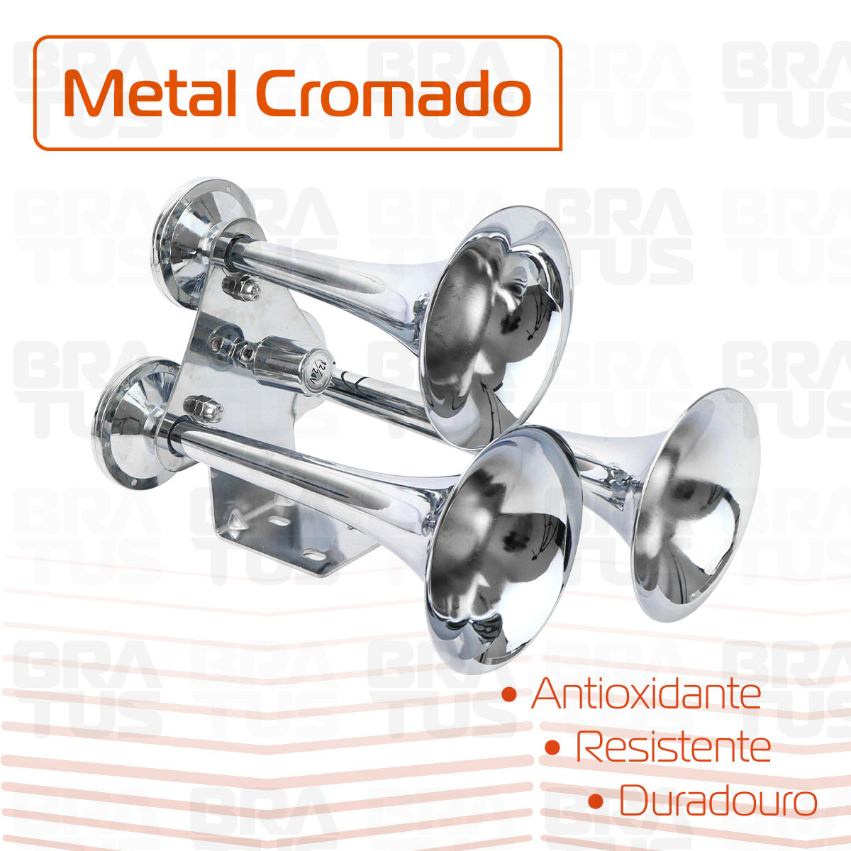 Buzina Cromada Marítima Eletropneumática (3 Cornetas) - Image 8