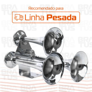 Buzina Cromada Marítima Eletropneumática (3 Cornetas) - Image 2