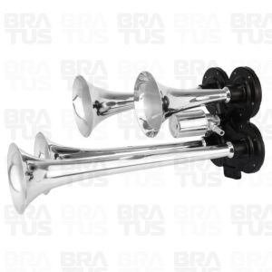 Buzina Cromada com Compressor (4 Cornetas) - Image 1