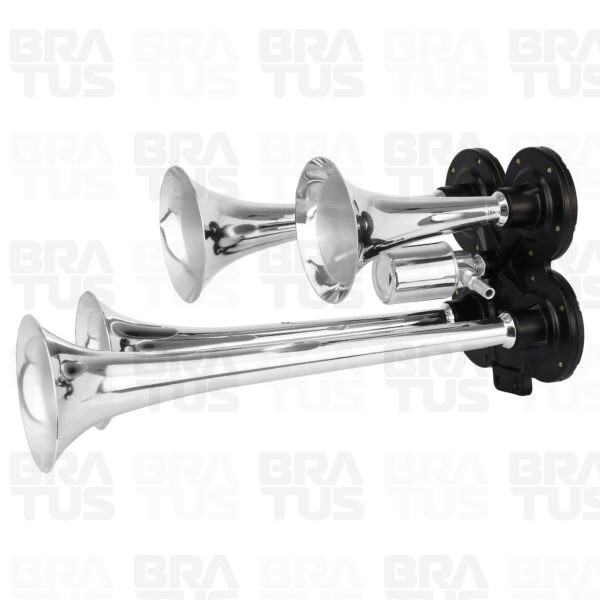 Buzina Cromada com Compressor (4 Cornetas)