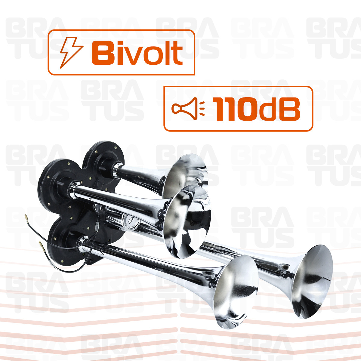 Buzina Cromada com Compressor (4 Cornetas) - Image 10