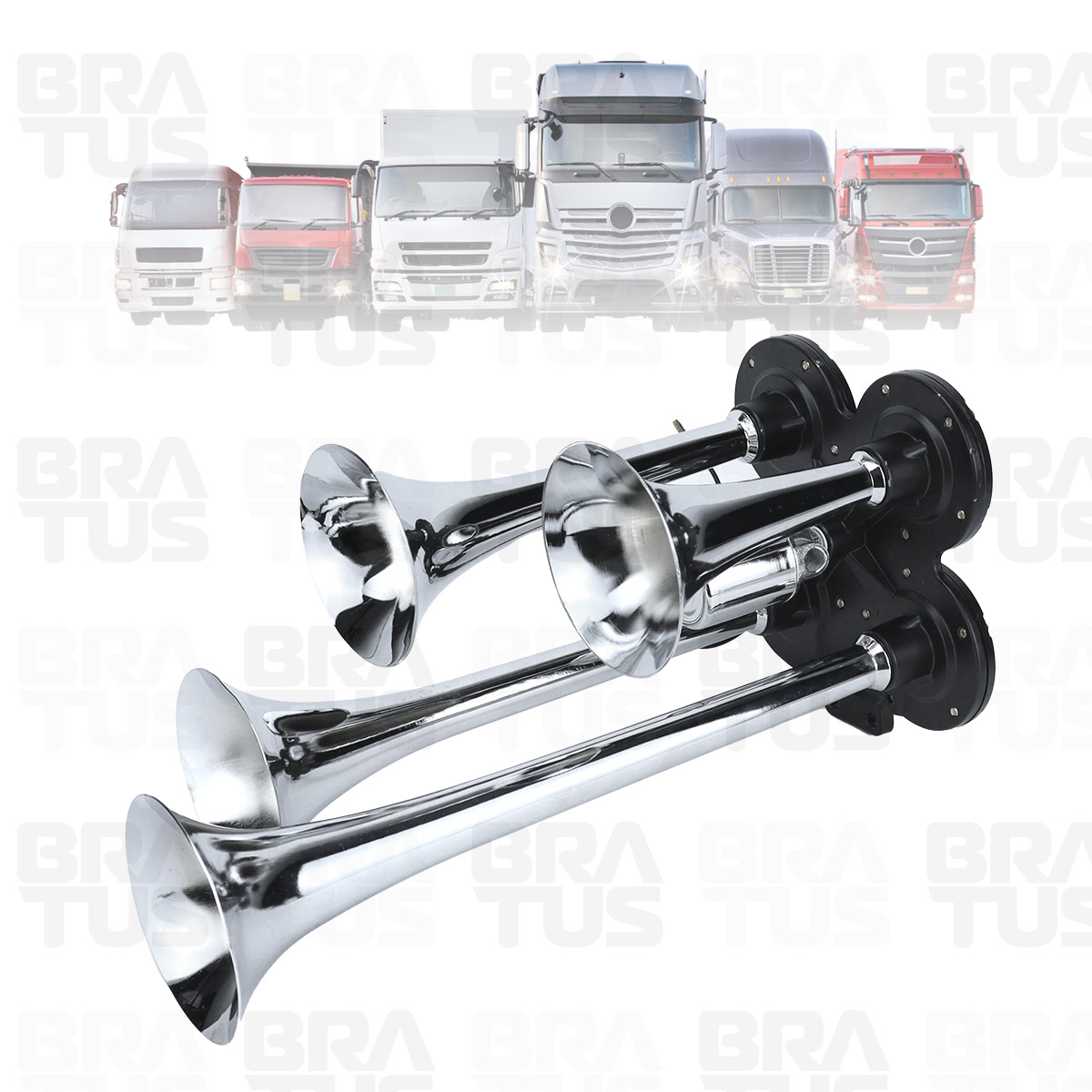 Buzina Cromada com Compressor (4 Cornetas) - Image 7
