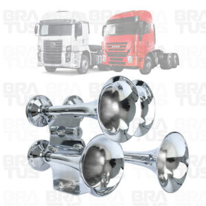 Buzina Cromada Marítima Eletropneumática (4 Cornetas) - Image 6