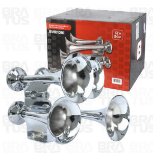 Buzina Cromada Marítima Eletropneumática (4 Cornetas) - Image 9