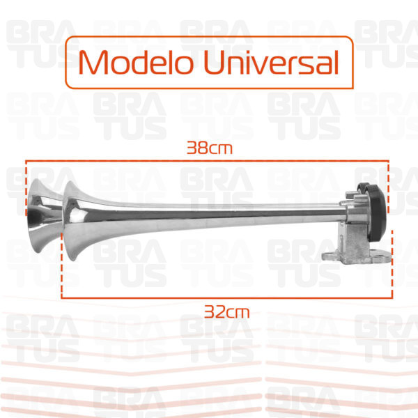 Buzina Cromada com Compressor (2 Cornetas)