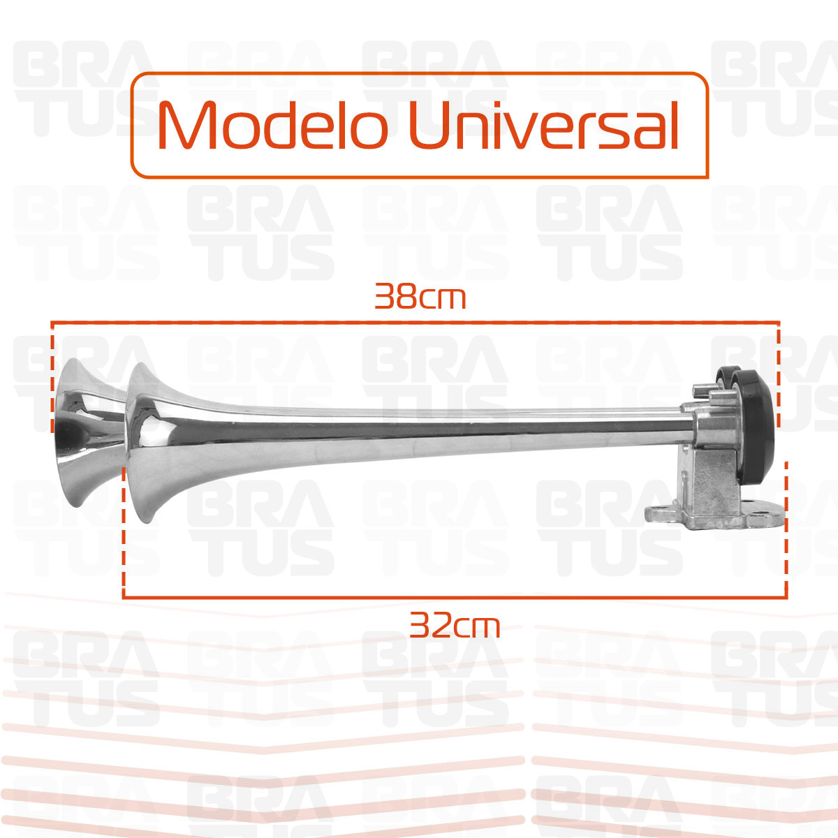 Buzina Cromada com Compressor (2 Cornetas) - Image 2