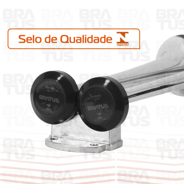 Buzina Cromada com Compressor (2 Cornetas)