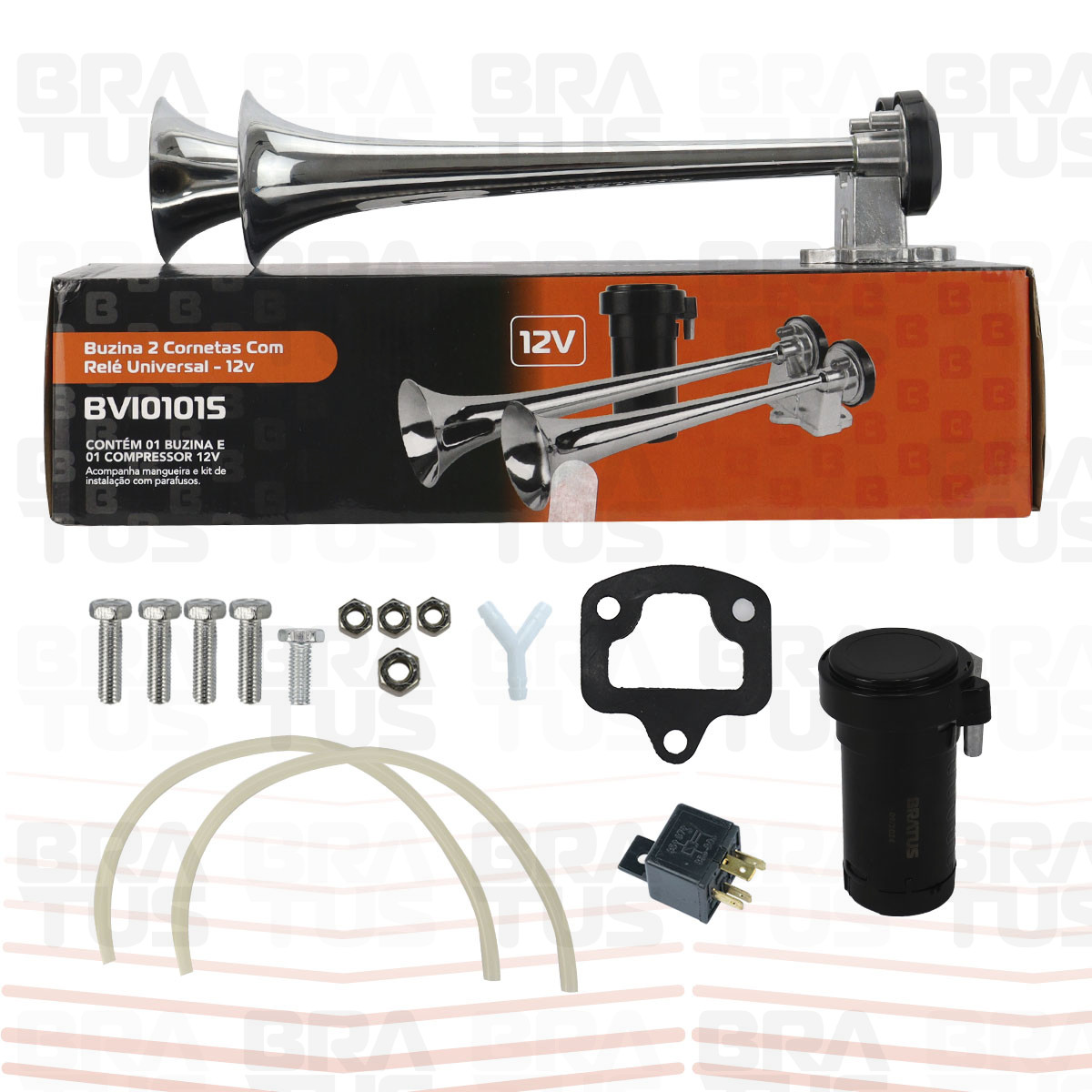 Buzina Cromada com Compressor (2 Cornetas) - Image 6