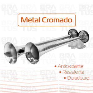 Buzina Cromada com Compressor (2 Cornetas) - Image 7