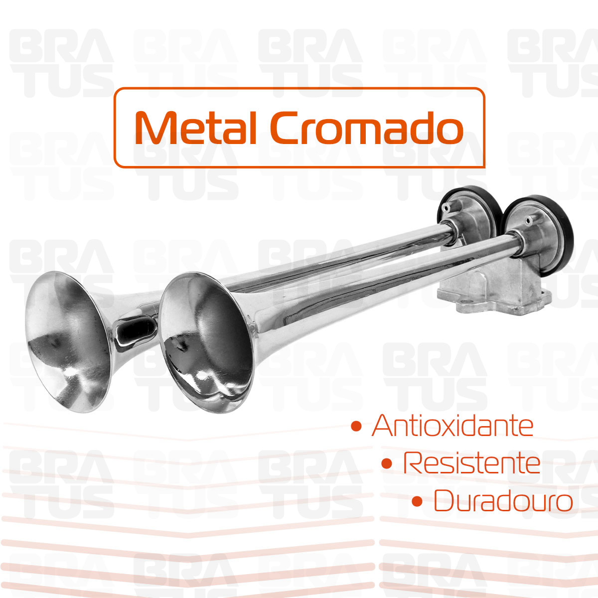 Buzina Cromada com Compressor (2 Cornetas) - Image 7
