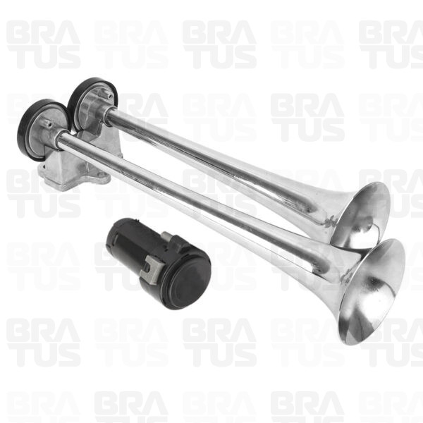 Buzina Cromada com Compressor (2 Cornetas)