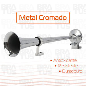 Buzina Cromada Com Compressor (1 Corneta) - Image 4