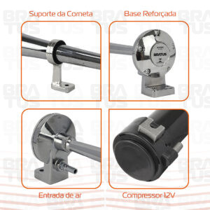 Buzina Cromada Com Compressor (1 Corneta) - Image 6