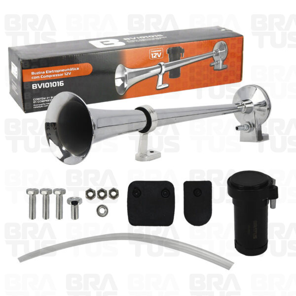 Buzina Cromada Com Compressor (1 Corneta)