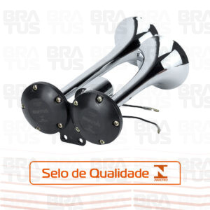 Buzina Cromada Ar Válvula Elétrica (2 Cornetas) - Image 3