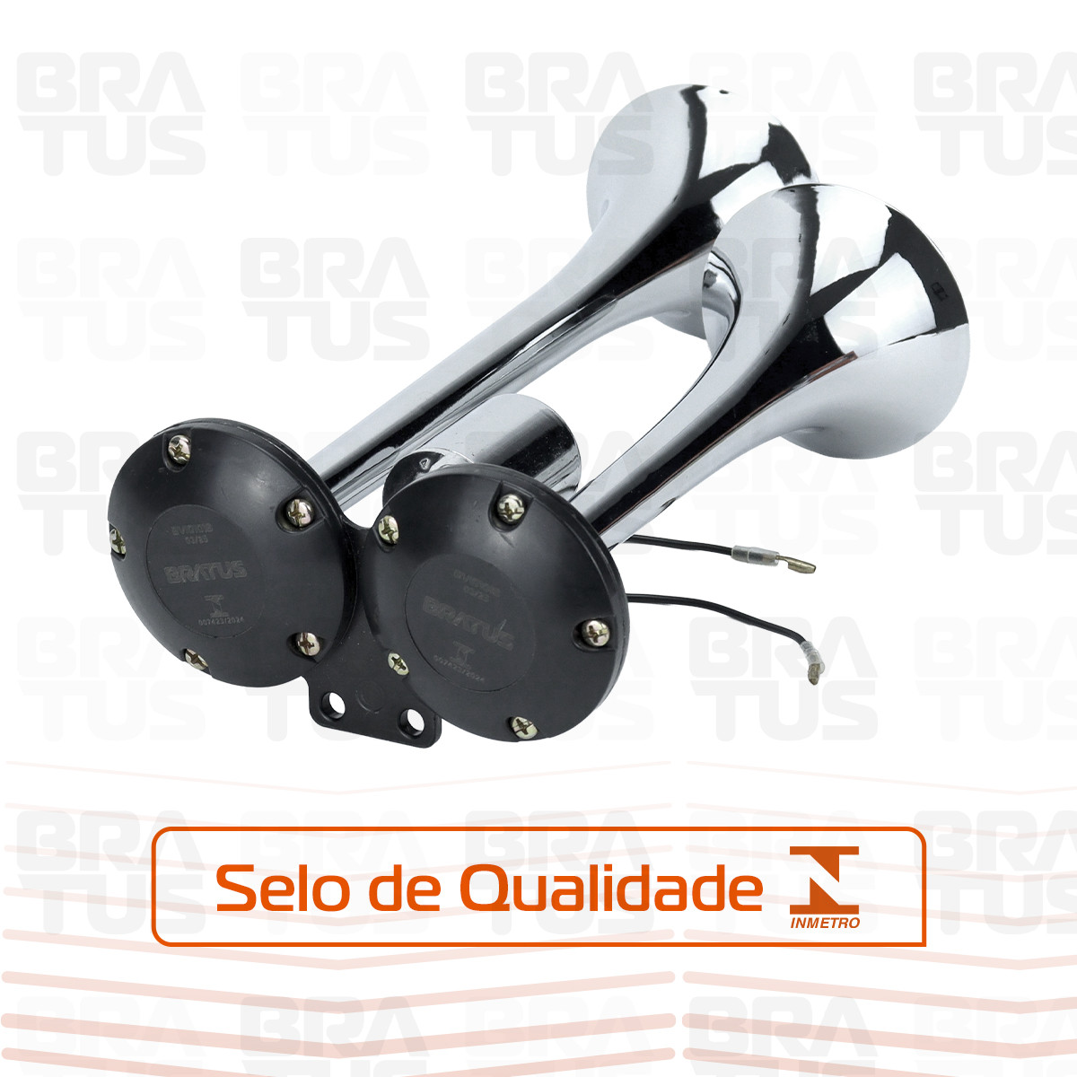 Buzina Cromada Ar Válvula Elétrica (2 Cornetas) - Image 3