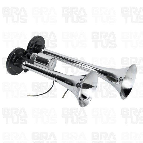 Buzina Cromada Ar Válvula Elétrica (2 Cornetas)