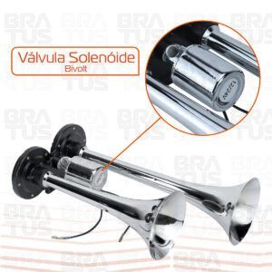 Buzina Cromada Ar Válvula Elétrica (2 Cornetas) - Image 7