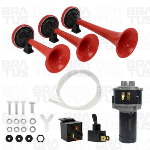 Buzina Universal Com Relé e Compressor (3 Cornetas) - Image 5