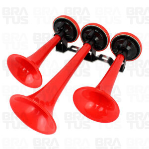 Buzina Pneumática Verdureiro - Vermelha (3 Cornetas) - Image 1