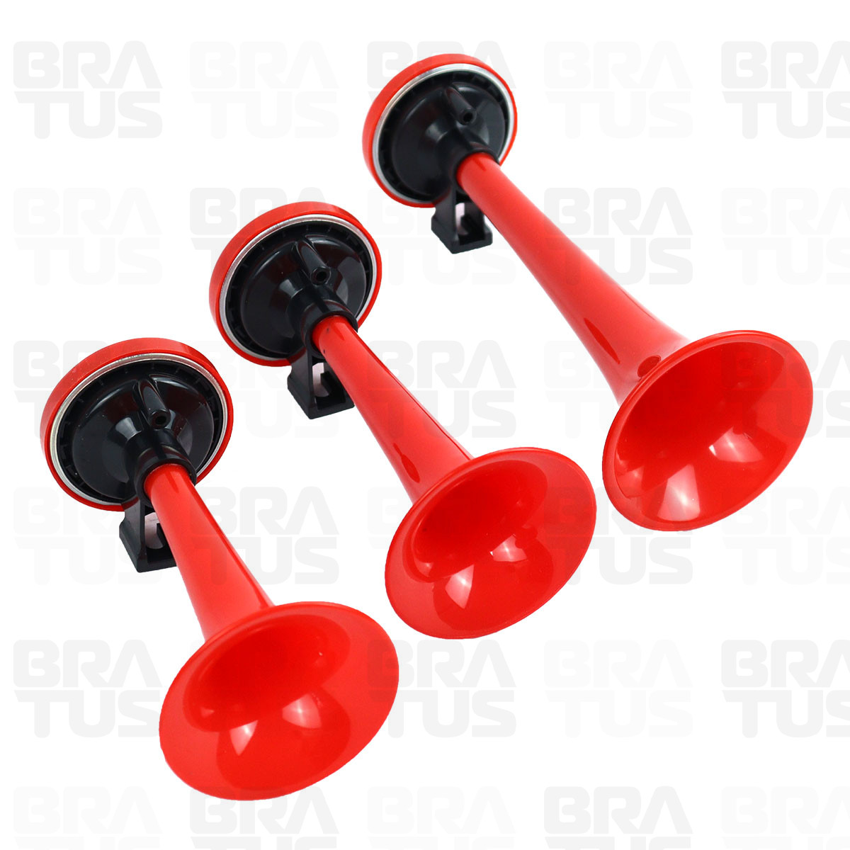 Buzina Pneumática Verdureiro - Vermelha (3 Cornetas) - Image 2