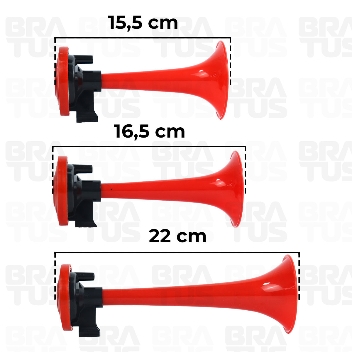 Buzina Pneumática Verdureiro - Vermelha (3 Cornetas) - Image 5