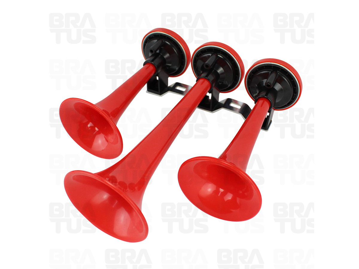 Buzina Pneumática Verdureiro - Vermelha (3 Cornetas) - Image 6