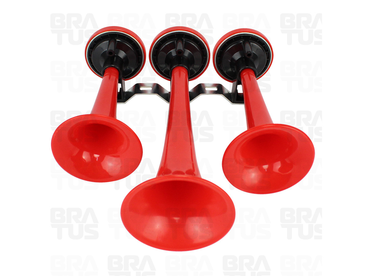 Buzina Pneumática Verdureiro - Vermelha (3 Cornetas) - Image 7