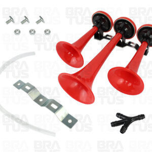 Buzina Pneumática Verdureiro - Vermelha (3 Cornetas) - Image 8