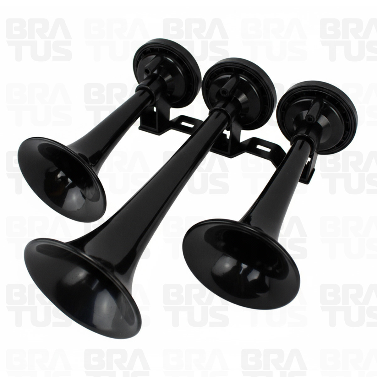 Buzina Pneumática Verdureiro - Preta (3 Cornetas) - Image 1