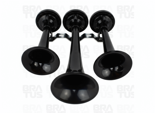 Buzina Pneumática Verdureiro - Preta (3 Cornetas)