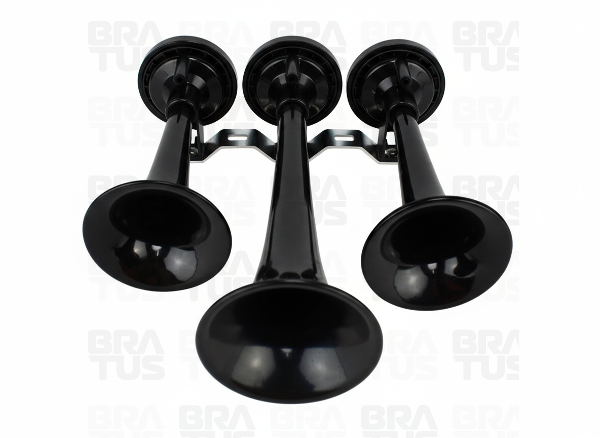 Buzina Pneumática Verdureiro - Preta (3 Cornetas) - Image 2