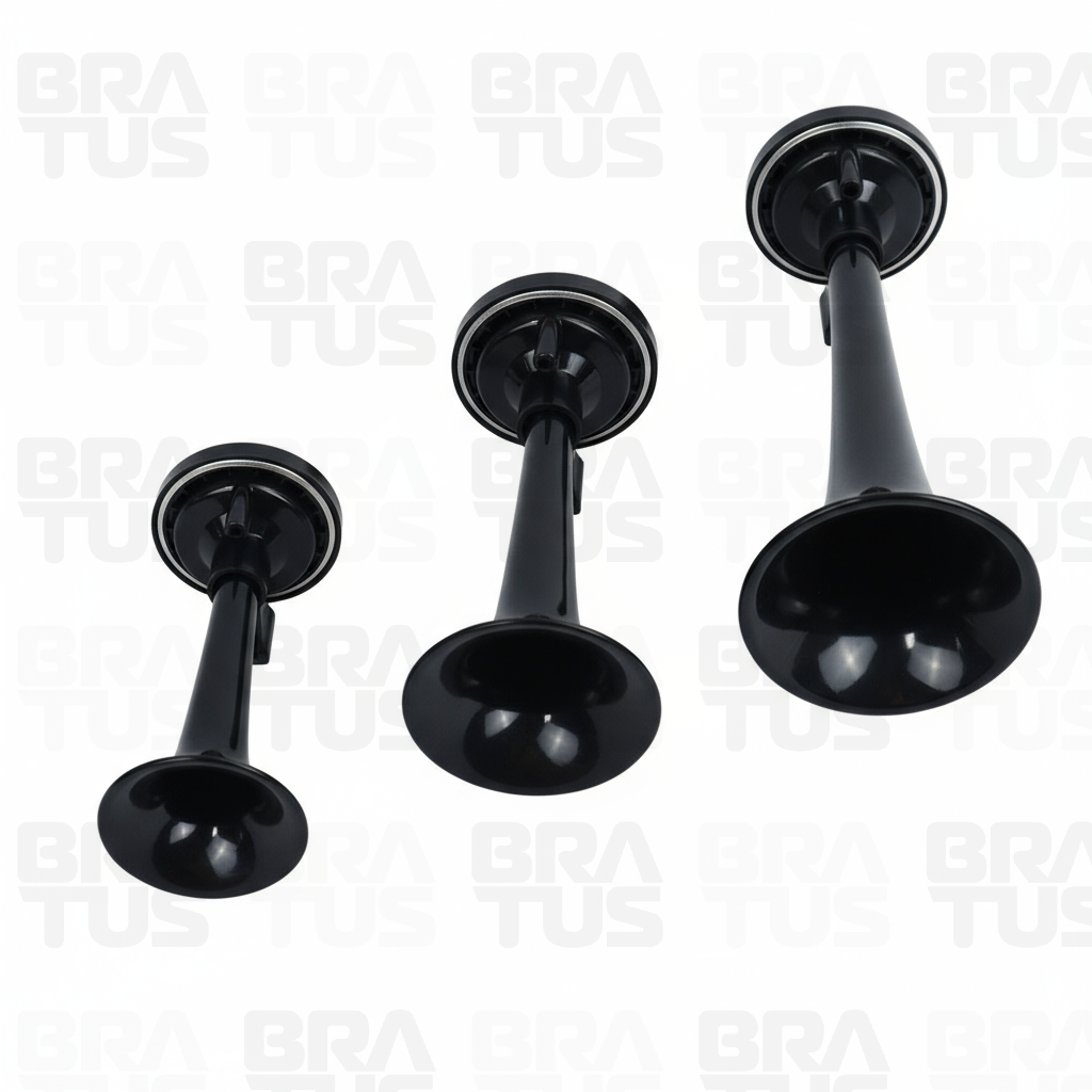 Buzina Pneumática Verdureiro - Preta (3 Cornetas) - Image 4