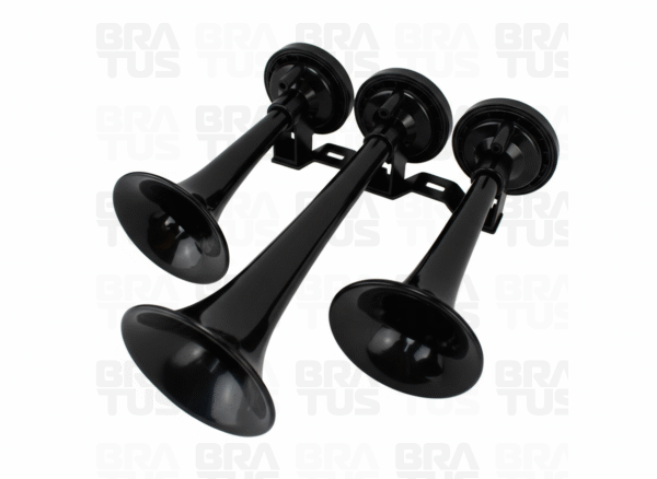 Buzina Pneumática Verdureiro - Preta (3 Cornetas)