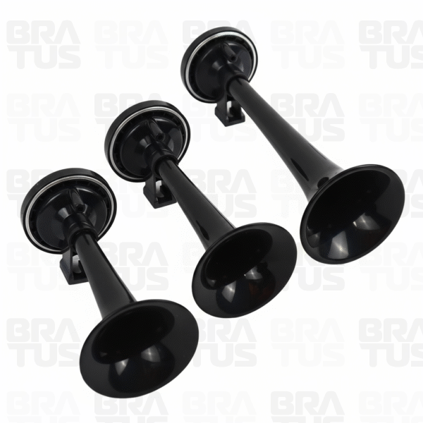 Buzina Pneumática Verdureiro - Preta (3 Cornetas)