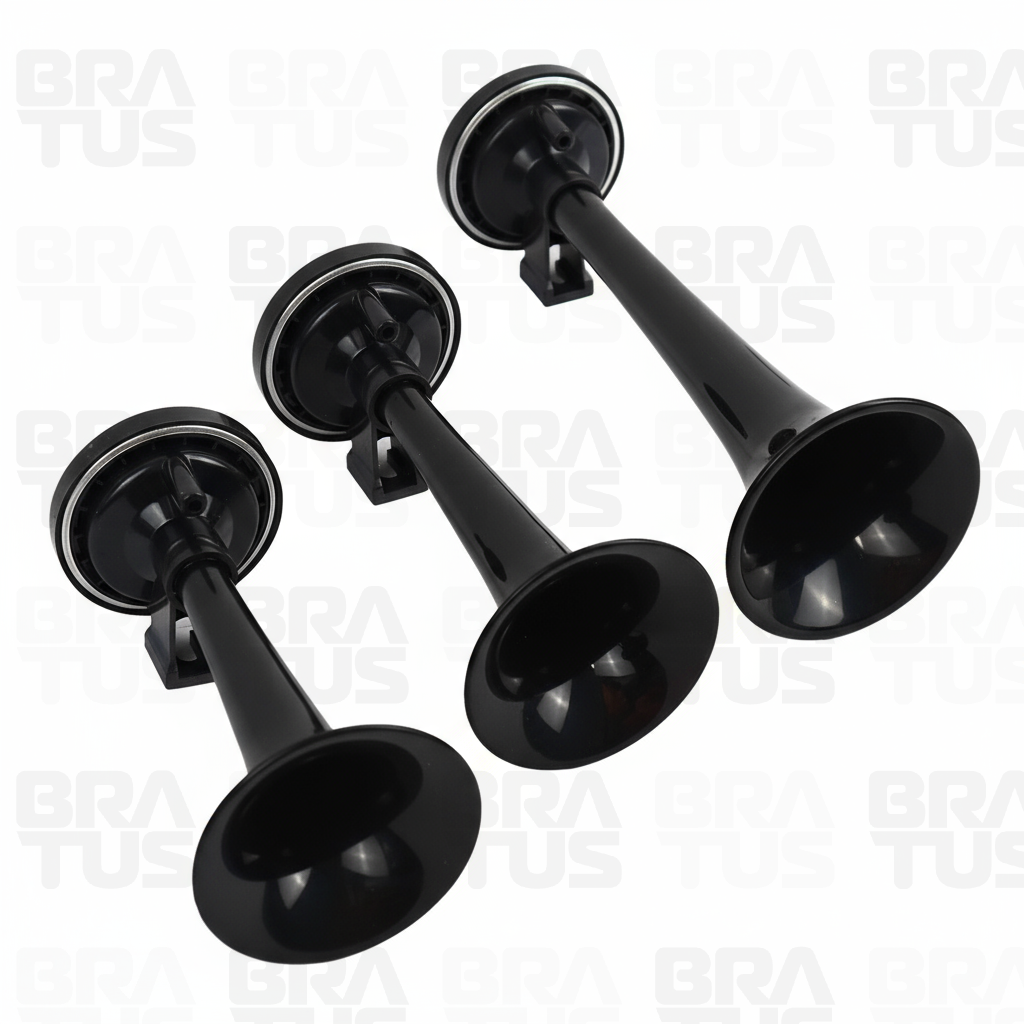 Buzina Pneumática Verdureiro - Preta (3 Cornetas) - Image 6