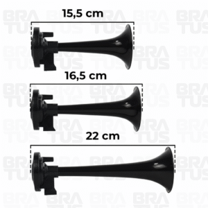 Buzina Pneumática Verdureiro - Preta (3 Cornetas) - Image 7