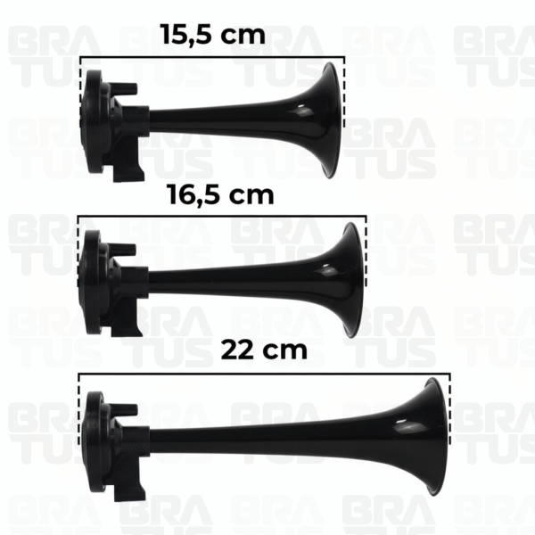 Buzina Pneumática Verdureiro - Preta (3 Cornetas)