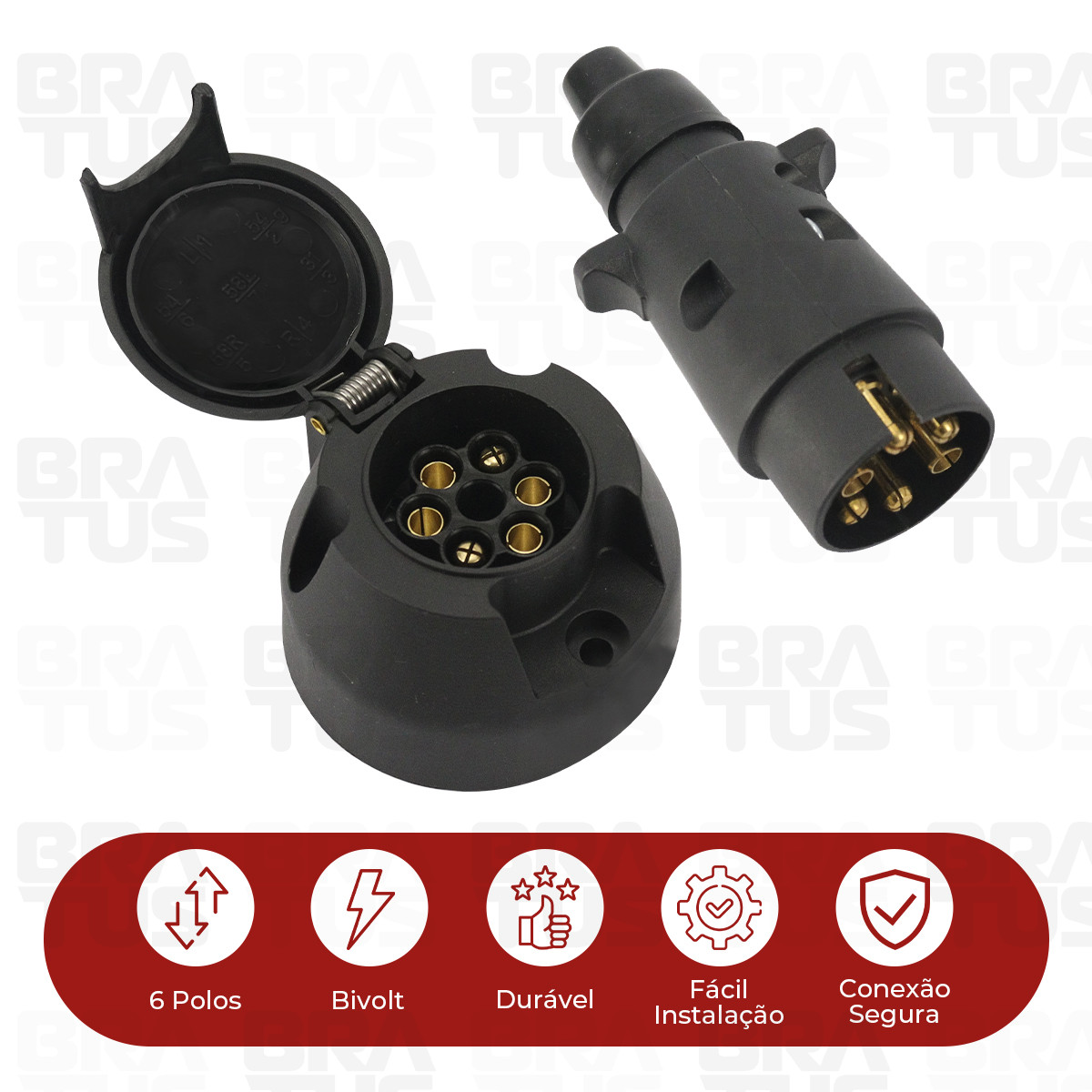 Tomada Engate Plástico Completa 6 Polos Carro - Image 6