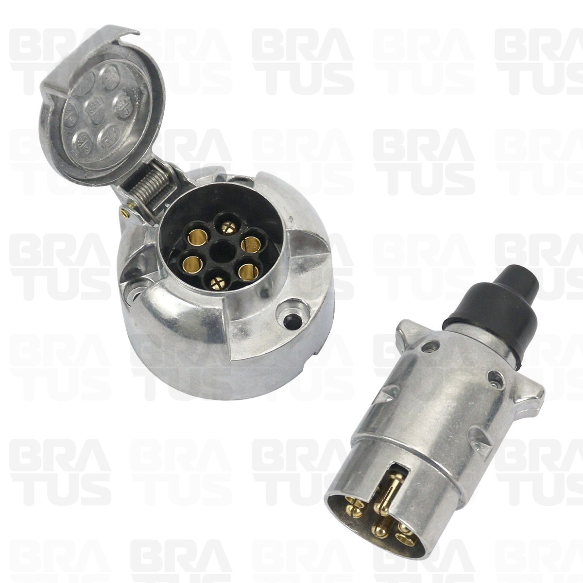 Tomada Engate Alumínio Cromada Completa 6 Polos Carro - Image 6