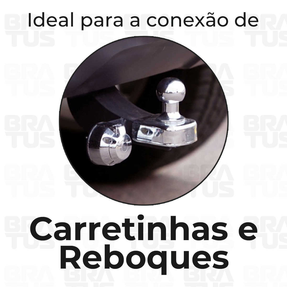 Tomada Engate Alumínio Cromada Completa 7 Polos Carro - Image 2