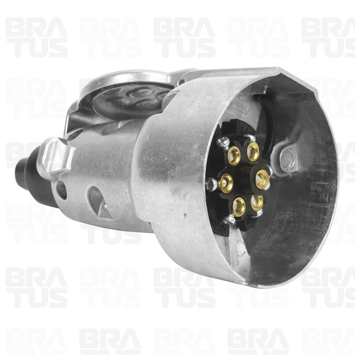 Tomada Engate Alumínio Cromada Completa 7 Polos Carro - Image 4