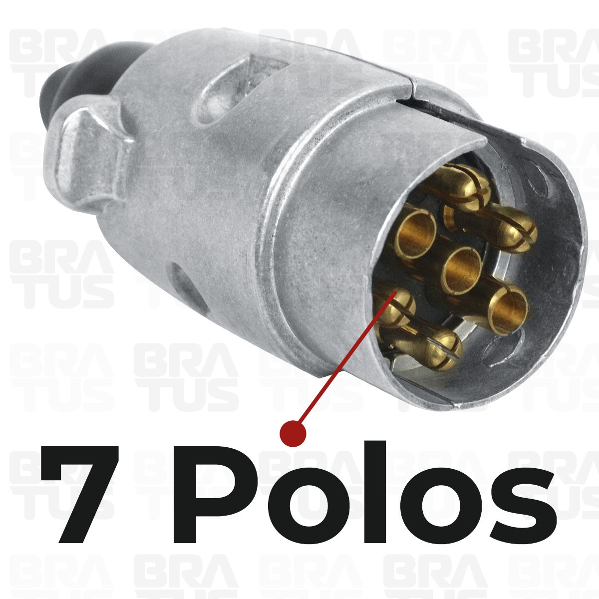 Tomada Engate Alumínio Cromada Completa 7 Polos Carro - Image 6