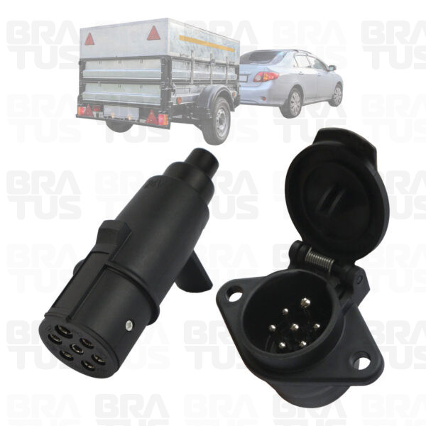 Tomada Engate Plástico Completa 7 Polos Cavalo Carreta (Plástico Resistente)