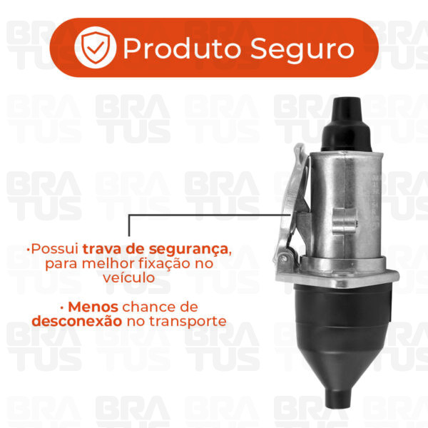 Tomada Engate Plástico Completa 7 Polos Cavalo Carreta (Alumínio Cromado)