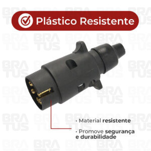 Tomada Engate Plástico Completa 6 Polos Carro (Macho) - Image 2