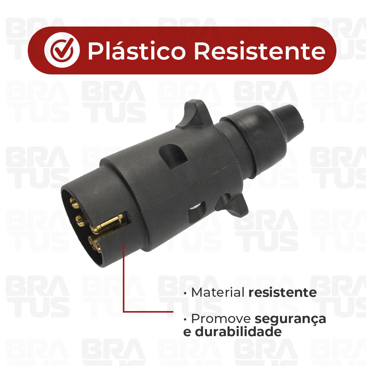 Tomada Engate Plástico Completa 6 Polos Carro (Macho) - Image 2