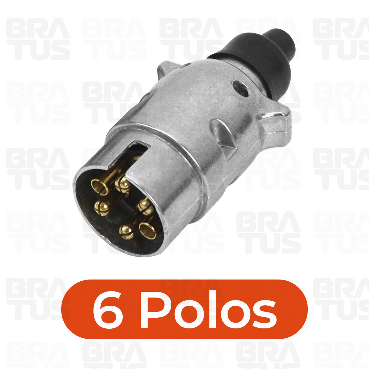 Tomada Engate Alumínio Cromada Completa 6 Polos Carro (Macho) - Image 4