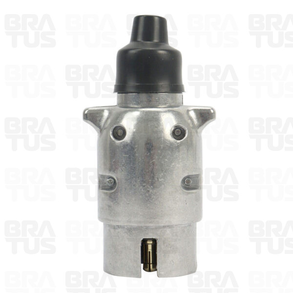 Tomada Engate Alumínio Cromada Completa 6 Polos Carro (Macho)